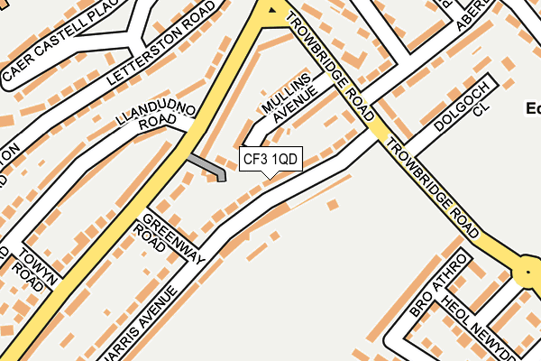 CF3 1QD map - OS OpenMap – Local (Ordnance Survey)