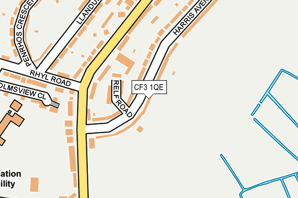 CF3 1QE map - OS OpenMap – Local (Ordnance Survey)