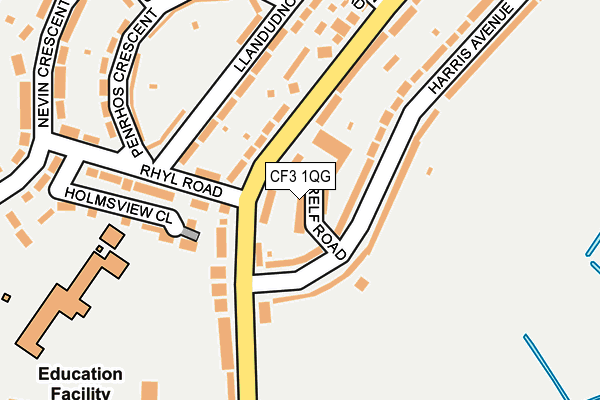 CF3 1QG map - OS OpenMap – Local (Ordnance Survey)