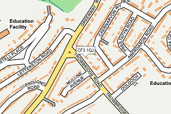 CF3 1QJ map - OS OpenMap – Local (Ordnance Survey)