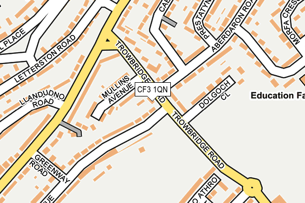 CF3 1QN map - OS OpenMap – Local (Ordnance Survey)