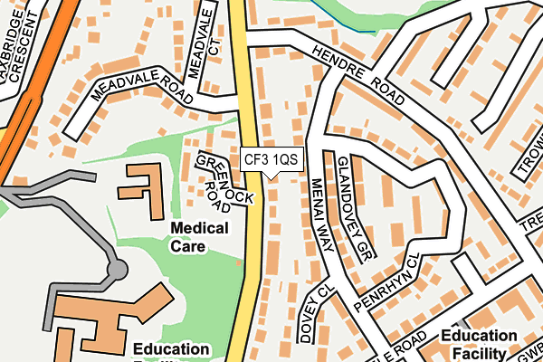 CF3 1QS map - OS OpenMap – Local (Ordnance Survey)