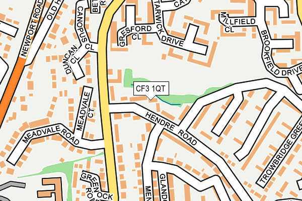 CF3 1QT map - OS OpenMap – Local (Ordnance Survey)