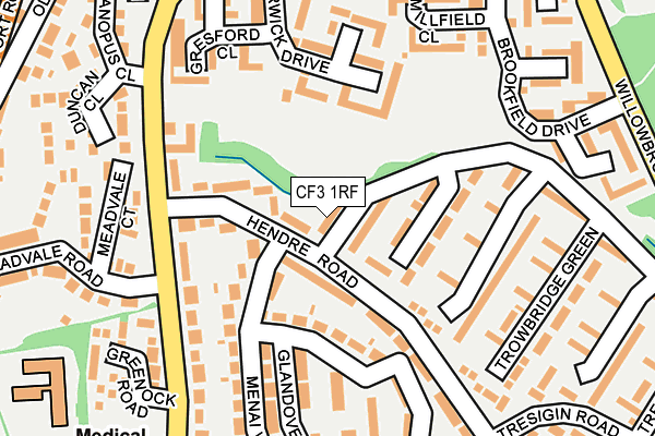 CF3 1RF map - OS OpenMap – Local (Ordnance Survey)