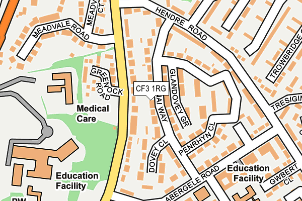 CF3 1RG map - OS OpenMap – Local (Ordnance Survey)