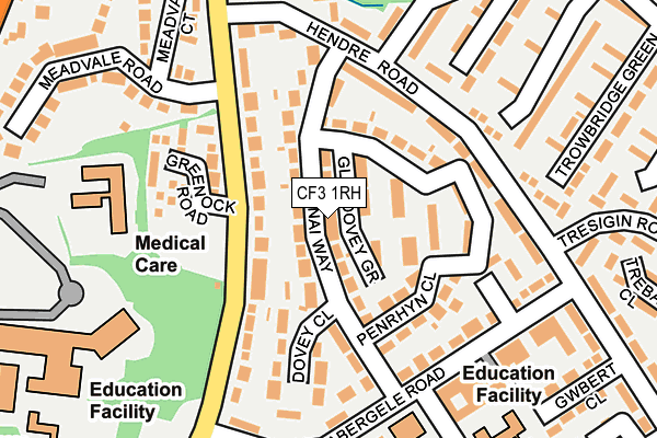 CF3 1RH map - OS OpenMap – Local (Ordnance Survey)