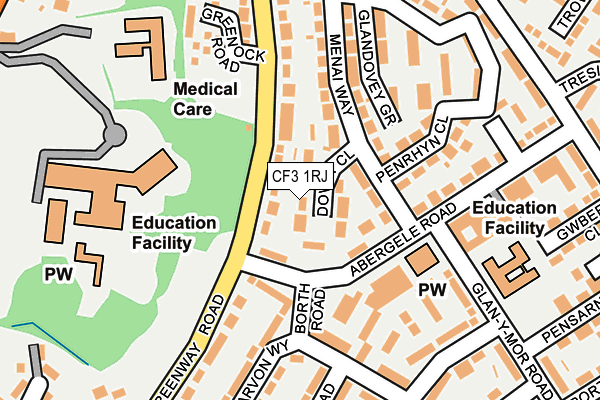 CF3 1RJ map - OS OpenMap – Local (Ordnance Survey)