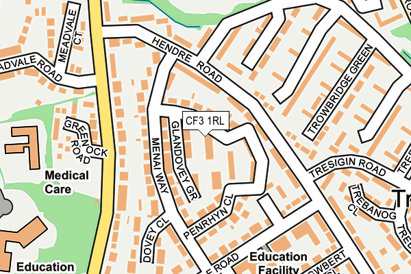 CF3 1RL map - OS OpenMap – Local (Ordnance Survey)