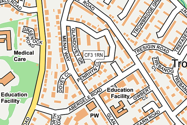 CF3 1RN map - OS OpenMap – Local (Ordnance Survey)