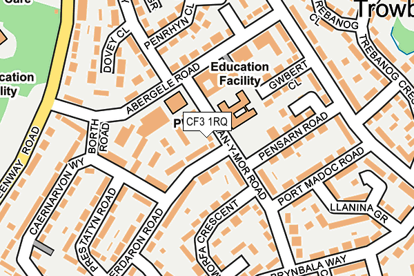 CF3 1RQ map - OS OpenMap – Local (Ordnance Survey)