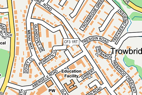 CF3 1RT map - OS OpenMap – Local (Ordnance Survey)