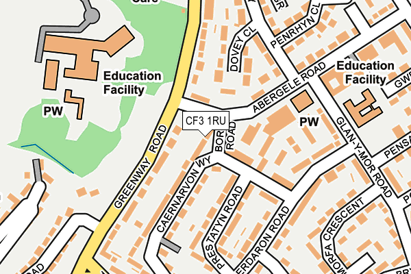 CF3 1RU map - OS OpenMap – Local (Ordnance Survey)