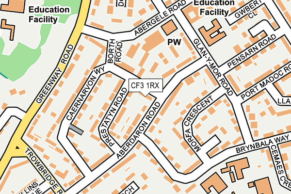CF3 1RX map - OS OpenMap – Local (Ordnance Survey)
