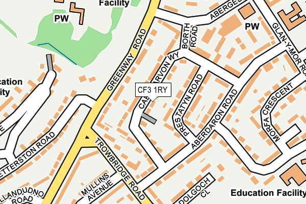CF3 1RY map - OS OpenMap – Local (Ordnance Survey)