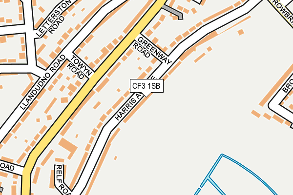 CF3 1SB map - OS OpenMap – Local (Ordnance Survey)