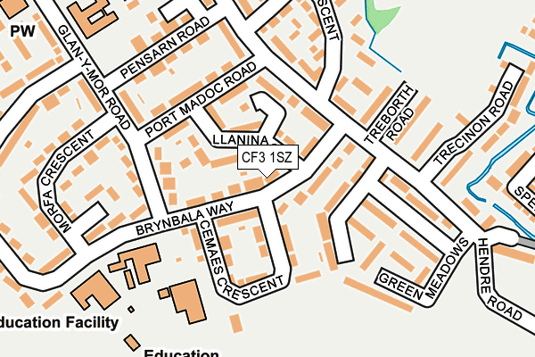 CF3 1SZ map - OS OpenMap – Local (Ordnance Survey)