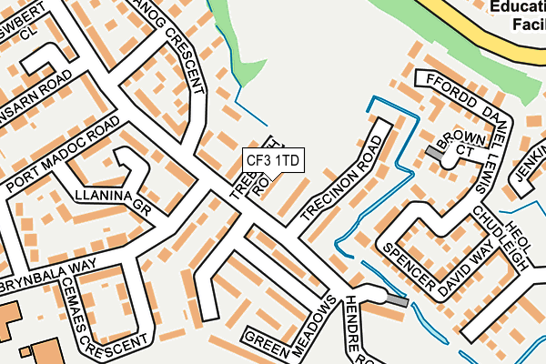 CF3 1TD map - OS OpenMap – Local (Ordnance Survey)