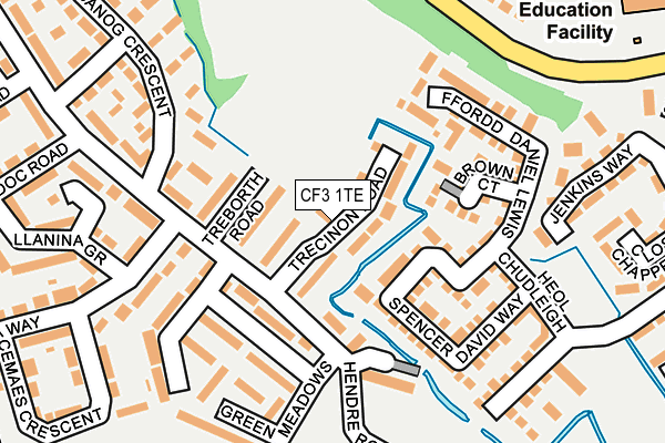 CF3 1TE map - OS OpenMap – Local (Ordnance Survey)