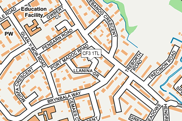 CF3 1TL map - OS OpenMap – Local (Ordnance Survey)