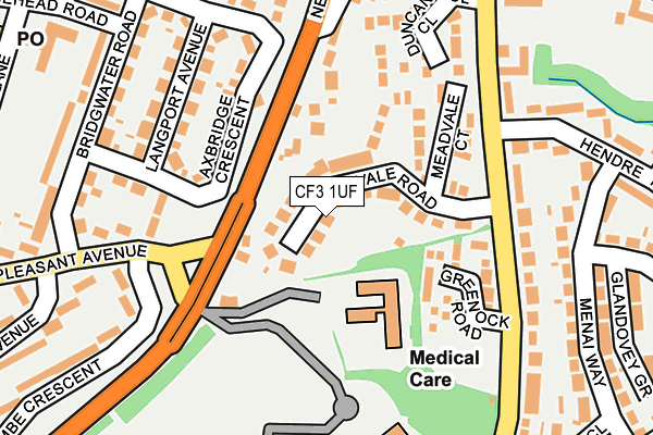 CF3 1UF map - OS OpenMap – Local (Ordnance Survey)