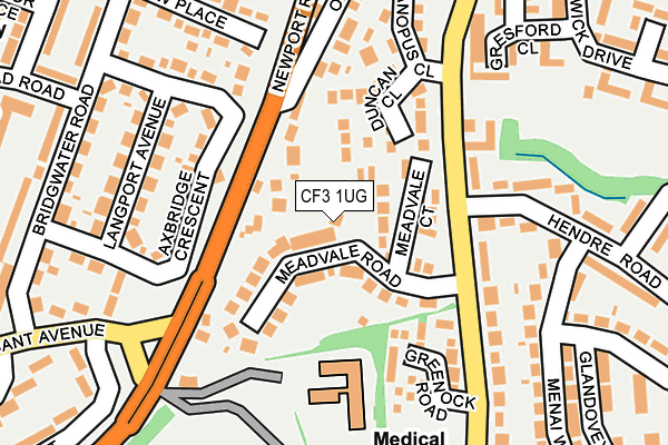 CF3 1UG map - OS OpenMap – Local (Ordnance Survey)