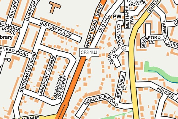CF3 1UJ map - OS OpenMap – Local (Ordnance Survey)