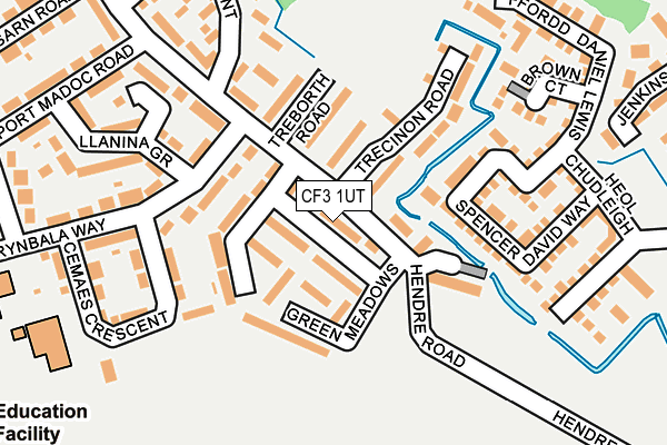 CF3 1UT map - OS OpenMap – Local (Ordnance Survey)