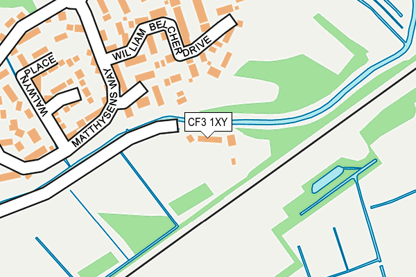 CF3 1XY map - OS OpenMap – Local (Ordnance Survey)