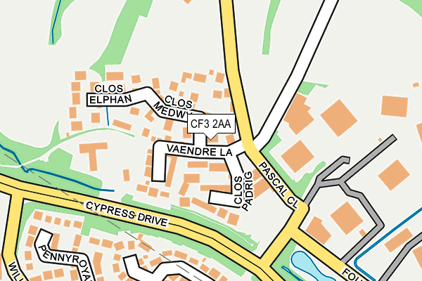 CF3 2AA map - OS OpenMap – Local (Ordnance Survey)