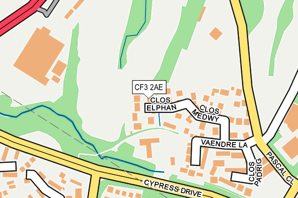 CF3 2AE map - OS OpenMap – Local (Ordnance Survey)