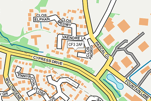 CF3 2AF map - OS OpenMap – Local (Ordnance Survey)