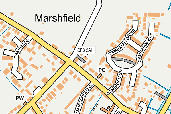 CF3 2AH map - OS OpenMap – Local (Ordnance Survey)
