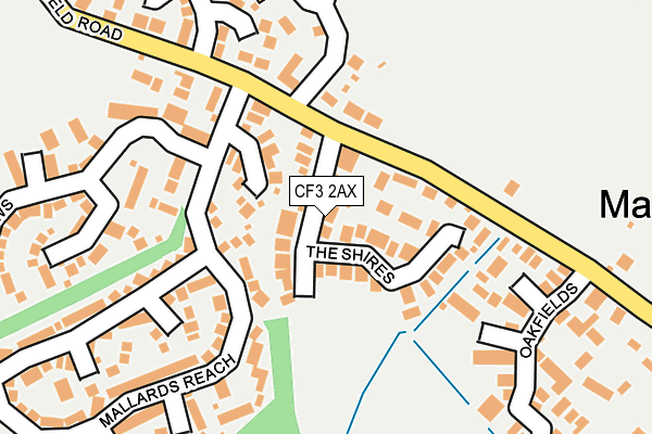 CF3 2AX map - OS OpenMap – Local (Ordnance Survey)