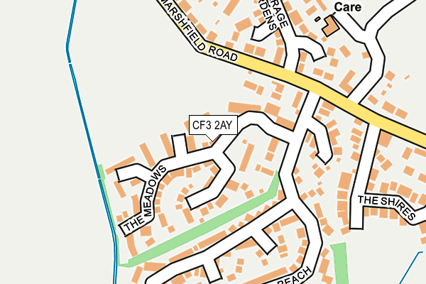 CF3 2AY map - OS OpenMap – Local (Ordnance Survey)