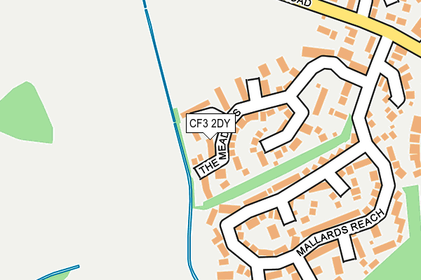 CF3 2DY map - OS OpenMap – Local (Ordnance Survey)