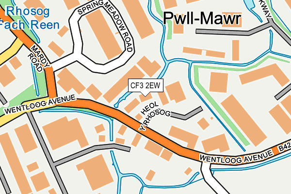CF3 2EW map - OS OpenMap – Local (Ordnance Survey)