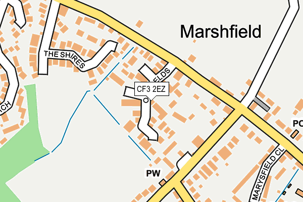 CF3 2EZ map - OS OpenMap – Local (Ordnance Survey)