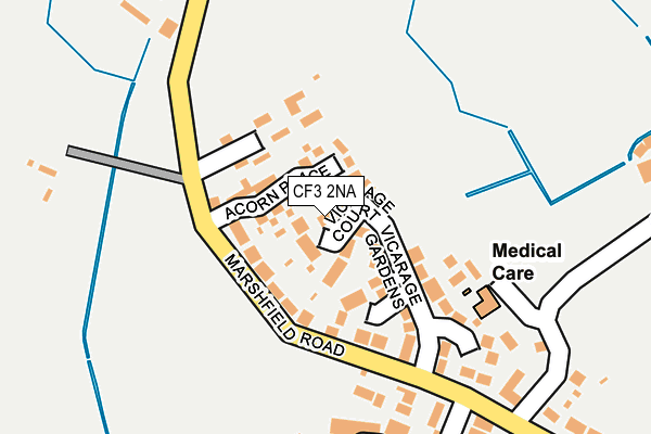 CF3 2NA map - OS OpenMap – Local (Ordnance Survey)