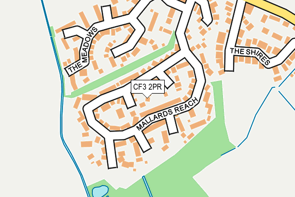 CF3 2PR map - OS OpenMap – Local (Ordnance Survey)