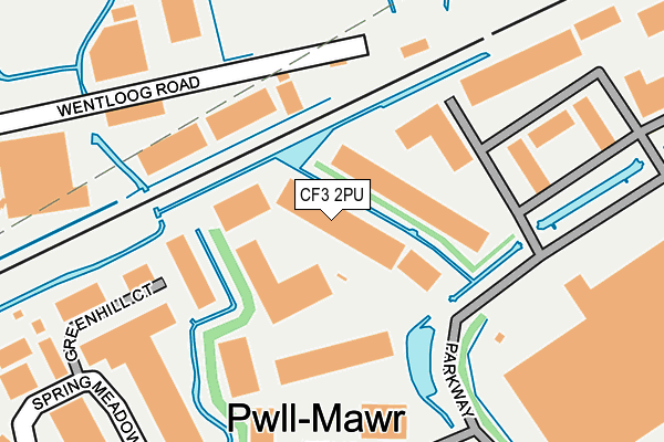 CF3 2PU map - OS OpenMap – Local (Ordnance Survey)