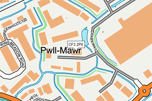 CF3 2PX map - OS OpenMap – Local (Ordnance Survey)
