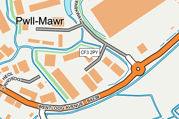 CF3 2PY map - OS OpenMap – Local (Ordnance Survey)