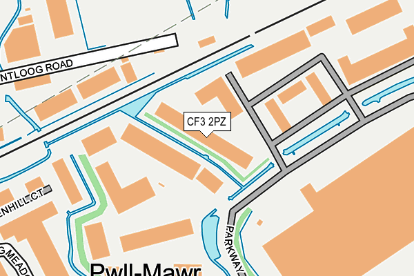 CF3 2PZ map - OS OpenMap – Local (Ordnance Survey)