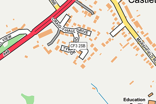 CF3 2SB map - OS OpenMap – Local (Ordnance Survey)