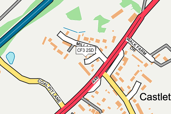 CF3 2SD map - OS OpenMap – Local (Ordnance Survey)