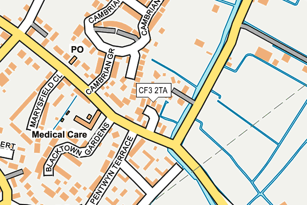 CF3 2TA map - OS OpenMap – Local (Ordnance Survey)