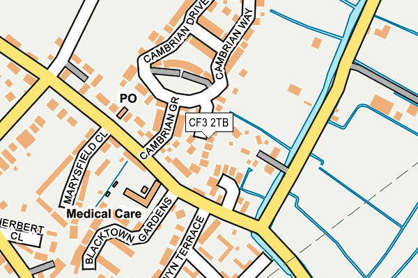 CF3 2TB map - OS OpenMap – Local (Ordnance Survey)