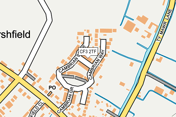 CF3 2TF map - OS OpenMap – Local (Ordnance Survey)