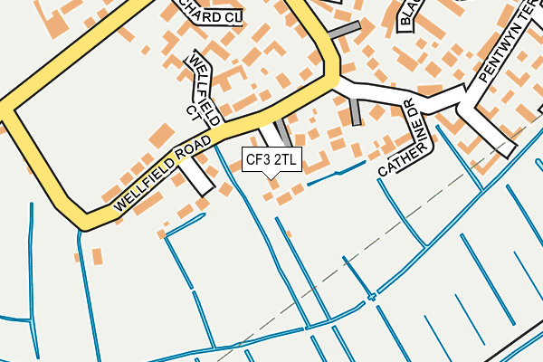 CF3 2TL map - OS OpenMap – Local (Ordnance Survey)
