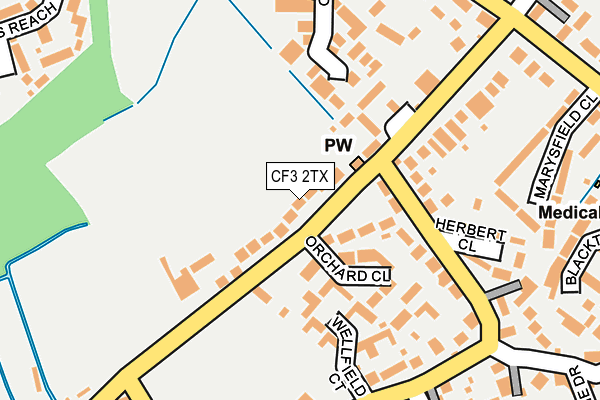 CF3 2TX map - OS OpenMap – Local (Ordnance Survey)
